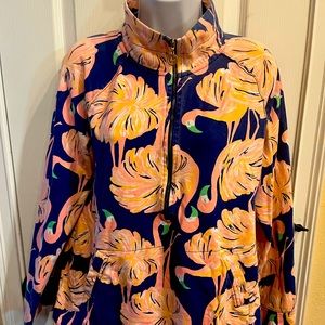 LILLY PULITZER Skipper Popover GIMME SOME LEG Flamingo Resort Navy, Large